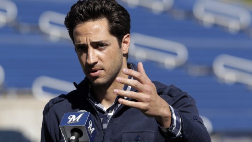Ryan Braun Speaking at a Press Conference after his Appeal was upheld. 